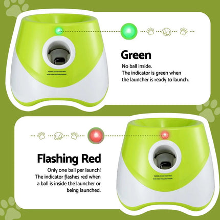 Auto Dog Ball Launcher Thrower Automatic Tennis Fetch Throwing Machine 6 Balls