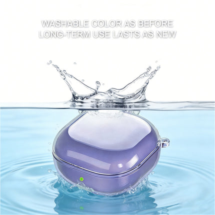 Purple Silicone Protective Cover Case Clear Samsung Galaxy Buds 2 Live Pro Earbuds With