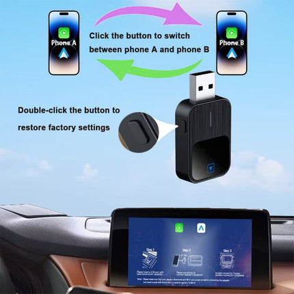 Wireless Carplay Adapter Android Auto USB Car Dongle 2 in 1 Mini Auto Navigation
