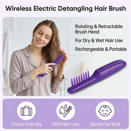 Electric Detangling Brush Portable Adult Wet Dry Hair Detangler