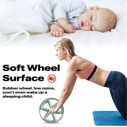 AB Roller Wheel Adjustable Wheel Fitness Core Workout Exercise Detachable Grey