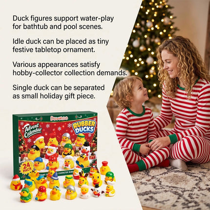 2026 Christmas Advent Calendar, 24 Days Rubber Duck  Countdown Set