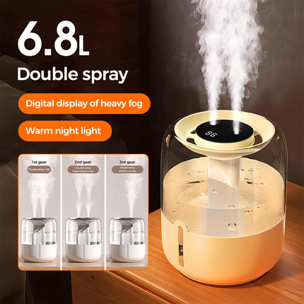 6.8L Extra Large Cool Mist Air Humidifier with Night Light Room