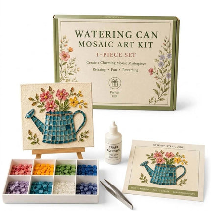 Watering Can Mosaic Art Kit Floral Watering Can DIY Mosaic Bead