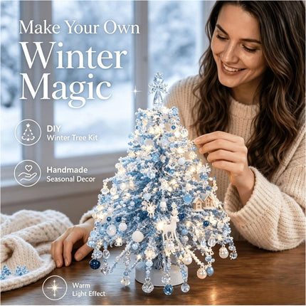 DIY Beaded Winter Magic Christmas Tree Kit, Handmade Colorful Bead Ornament Making Set