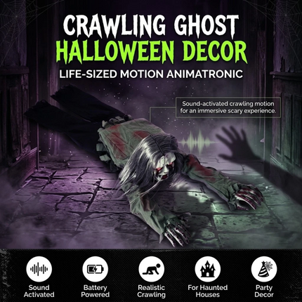 Halloween Decorations Scary Crawling Zombie with Horror Sound & Glowing Eyes