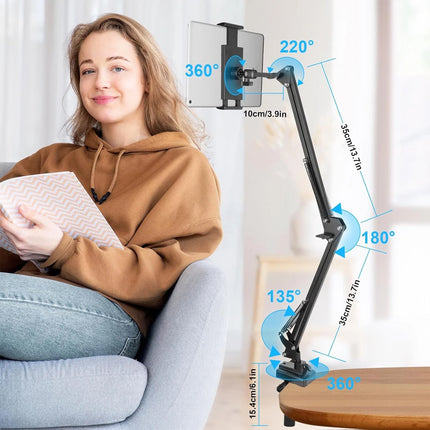 360° Flexible Lazy Bed Desk Phone Holder Long Arm Tablet Stand Mount Universal