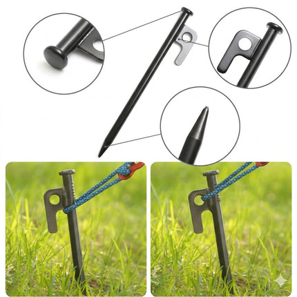 10Pcs Steel Tent Peg Set for Camping Tent Use