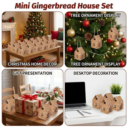 24PCS Gingerbread House Christmas Boxes Cute House Shaped for Xmas Gift Boxes