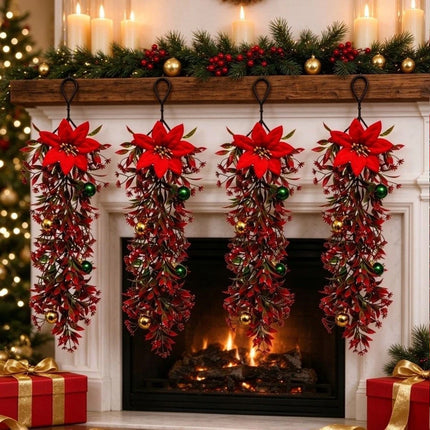 Plastic Artificial Christmas Ball Vine Wall Hanging