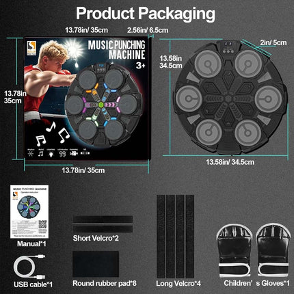 Music Punching Machine Bluetooth Wall Mounted Boxing Trainer Toy