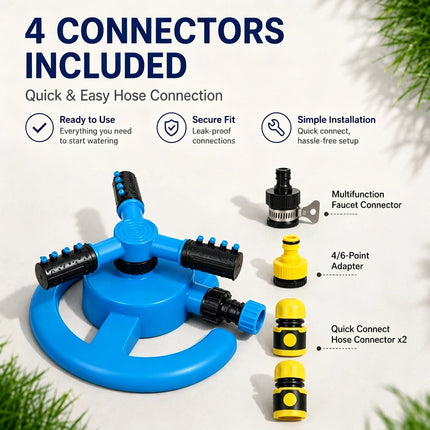 360 Degree Rotating Garden Sprinkler Lawn Sprayer Automatic Watering Irrigation System