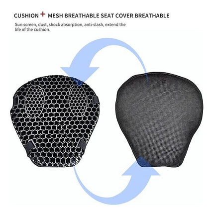 Universal Motorcycle Seat Cushion Cover Comfort Gel Pillow Pad Pressure Relief
