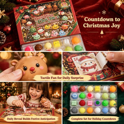 2026 Christmas Squi-shy Advent Calendar 24 Days Dumpling Toys  Xmas Gift