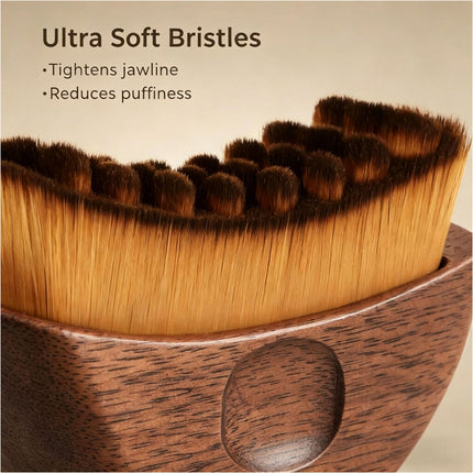 2Pack Red Peach Wood  Lymphatic Contour Face Brush, Dry Brushing Face Brush,Lymphatic Drainage Massage