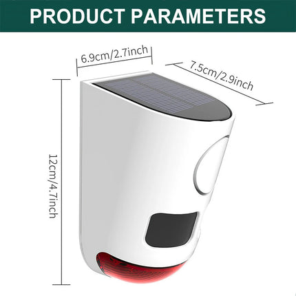 Solar Strobe Alarm Light Motion Sensor Siren 120dB