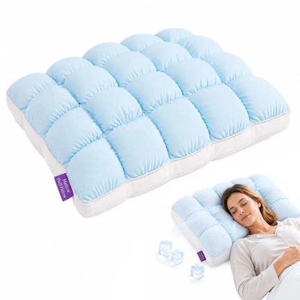 4 Color Puff Pillow Supportive Cloud Grid Breathable Soft Sleeping Cooling Puff Pillows