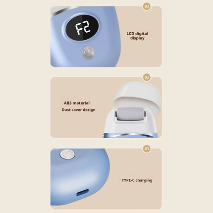 Electric Nail Clipper 2 IN 1 Electric Foot Grinder Fingernail Trimmer Nail Care Blue - Image 7