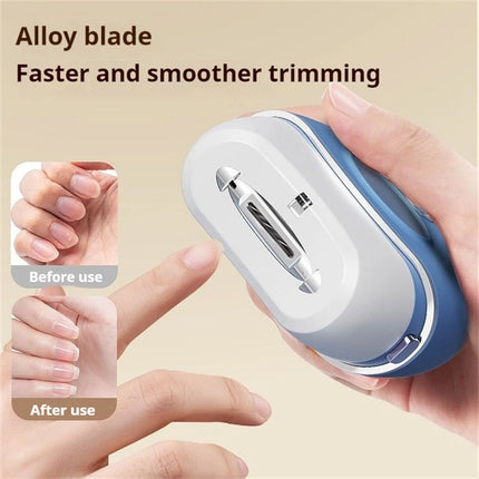 Electric Nail Clipper 2 IN 1 Electric Foot Grinder Fingernail Trimmer Nail Care Blue - Image 9