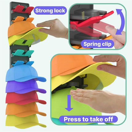 2PCS Space Saving 10 Hat Organizer Rack for Baseball Caps Hat Storage Holder