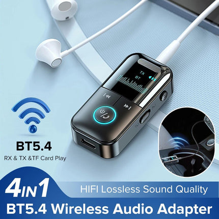Bluetooth 5.4 Audio Adapter 4in1 Wireless Receiver Transmitter 3.5mm Aux TF Card