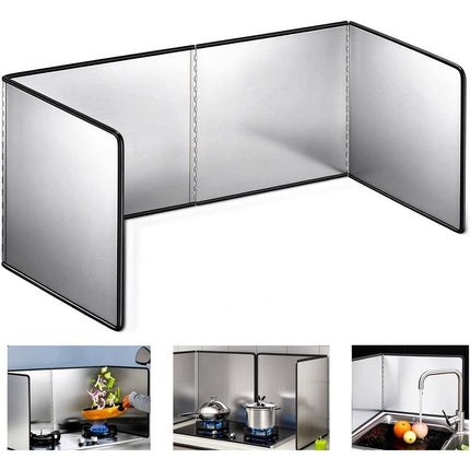 Stainless Steel Anti Splatter Shield Guard, Foldable Splatter Screen for Stove Frying Cooking