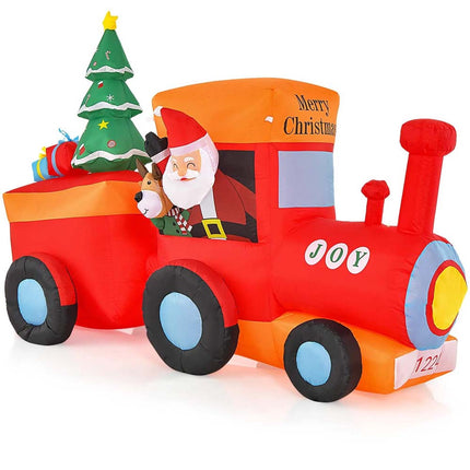 2.6M Christmas Inflatable Blow Up Xmas Santa Train w/6 Bright LED lights Decor