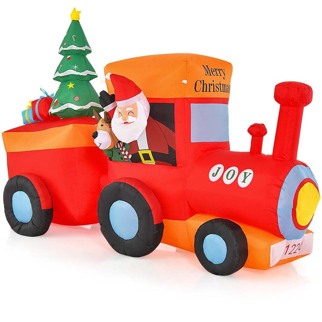 2.6M Christmas Inflatable Blow Up Xmas Santa Train w/6 Bright LED lights Decor