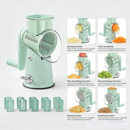 5 in 1 Rotary Cheese Grater Vegetable Handheld Fruit Vegetable Slicer Shredder