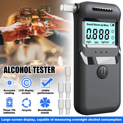 Police LCD Digital Breath Alcohol Analyzer Tester Breathalyzer Test Detector