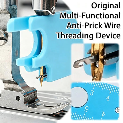 4-in-1 Needle Threader   Sewing Machine Tool with Magnifying Glass Ruler  (2PCS)