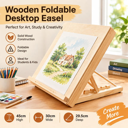 Tabletop Art Easel for Painting Foldable Wood Adjustable Desktop Painting Easel