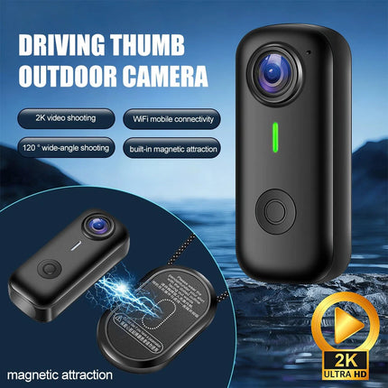 2K Portable  Action Camera Mini Thumb Camera For Cycling Sports Vlog