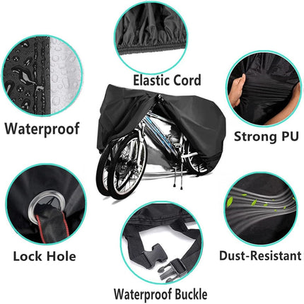 210T Polyester Bike Cover Outdoor Waterproof Dustproof Bicycle Protective Cover with UV Protection