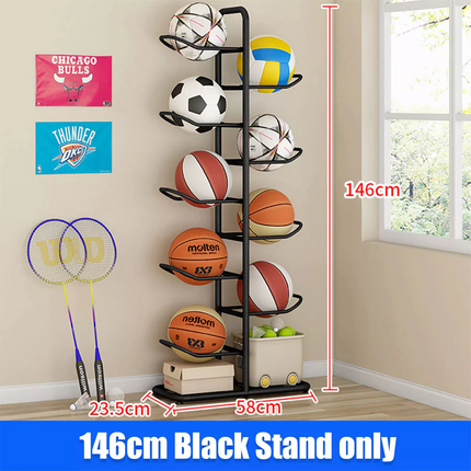 Ball  Rack Basketball Holder Garage Sports Organizer 9-Ball Display Stand