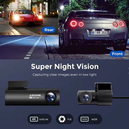 4K+1080P Dual Dash Cam 5G WiFi  Front+Rear Parking Mode