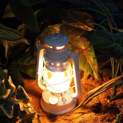 Retro Hurricane Lantern Outdoor Camping Hanging 12 LED Dimmer Lamp Pergola Tent White