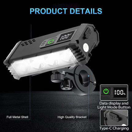 Waterproof Super Bright LED Bike Light USB Rechargeable Bicycle Front Headlight