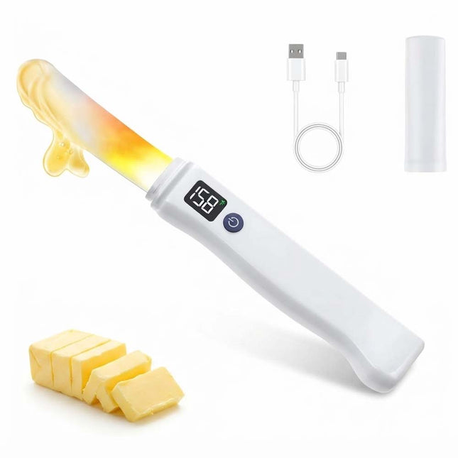 Heated Butter Knife With Digital Display, Stainless Steel Heated Butter Spreader