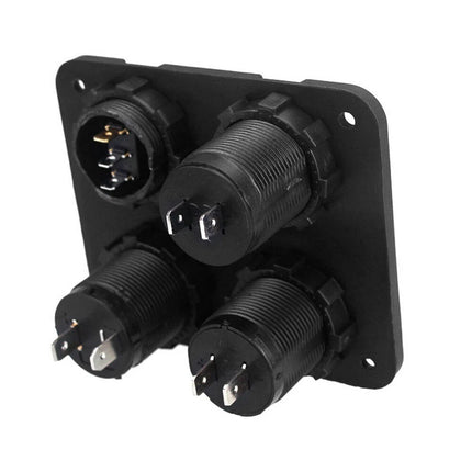 12V Switch Panel Car Cigarette Lighter Socket + Dual USB Port Charger +Voltmeter