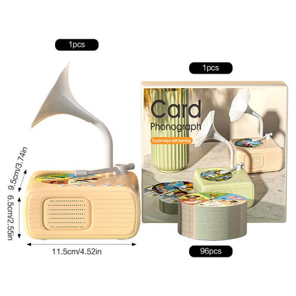 Gramophone With 96 Cards, Phonograph Story Music Player Gift