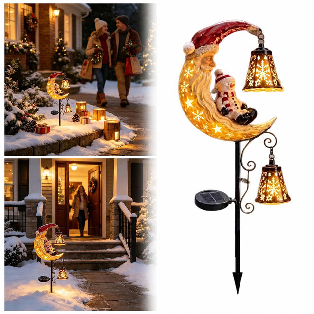 Solar Christmas Santa Snowman Stake Lights Waterproof Outdoor Garden Decor