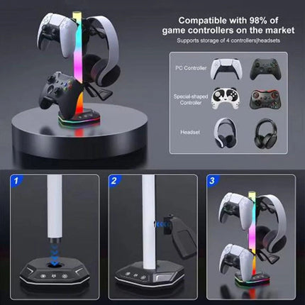 RGB Gaming Headphone Stand Headset Hanger Holder Rack Desktop Display Holder AU