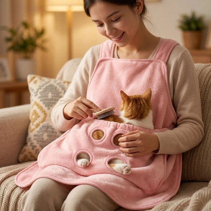 Pet Cuddling Apron with Leg Holes for Holding Small Cats Pet Grooming Apron NEW