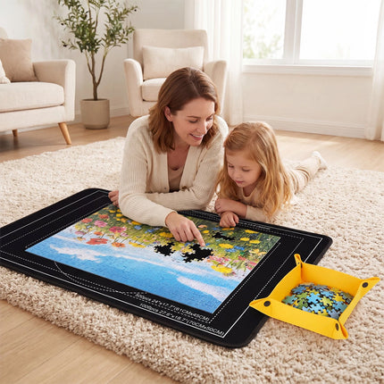 1000pcs Tilting Puzzle Board With 2-in-1 Designed Stand Cover Felt Mat 6 Trays
