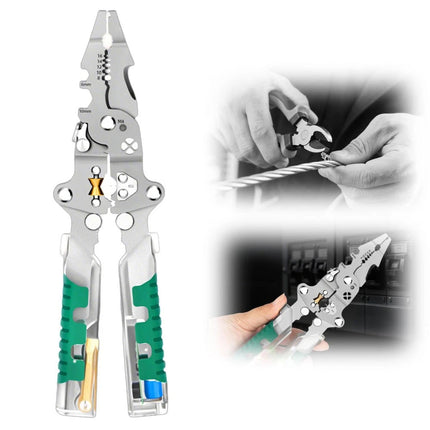 8-In-1 Wire Stripper with Voltage Tester Versatile Wire Stripping Pliers Tools