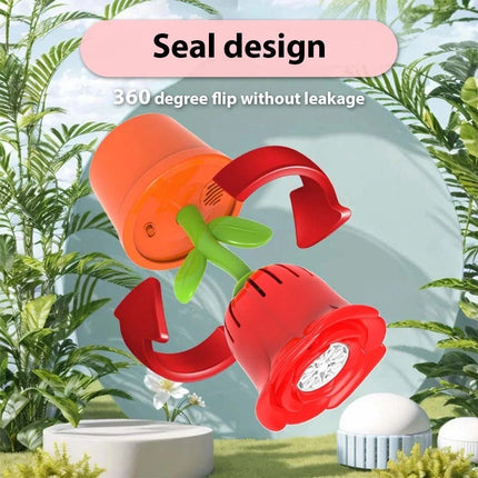 Rose Flower Bubble Blower Machine Auto LED Light Rechargeable Red No Liquid