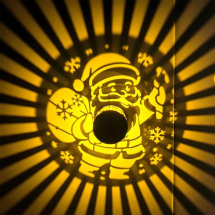 Solar Outdoor Decorative Wall Santa Claus Projection Light Christmas Decor
