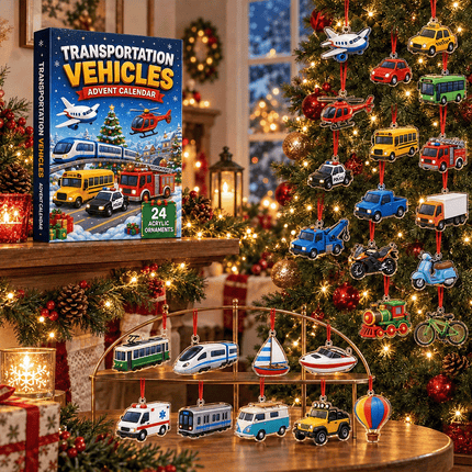 Transportation Vehicles Advent Calendar 2026,24 Day Christmas Countdown Calendar