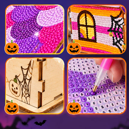 Spooky Season Tabletop Decorations: 3D House Diamond Art Craft Kits